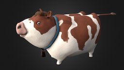 Cow cow, cute, white, comic, legs, cartoony, fat, ears, brown, cowboy, eyes, chubby, cartoon, animal, stylized, fantasy