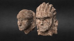 Hokage Rock Faces Hashirama & Tobirama face, naruto, senju, tobirama, hashirama, hokage, narutoshippuden, modeling, textured, anime