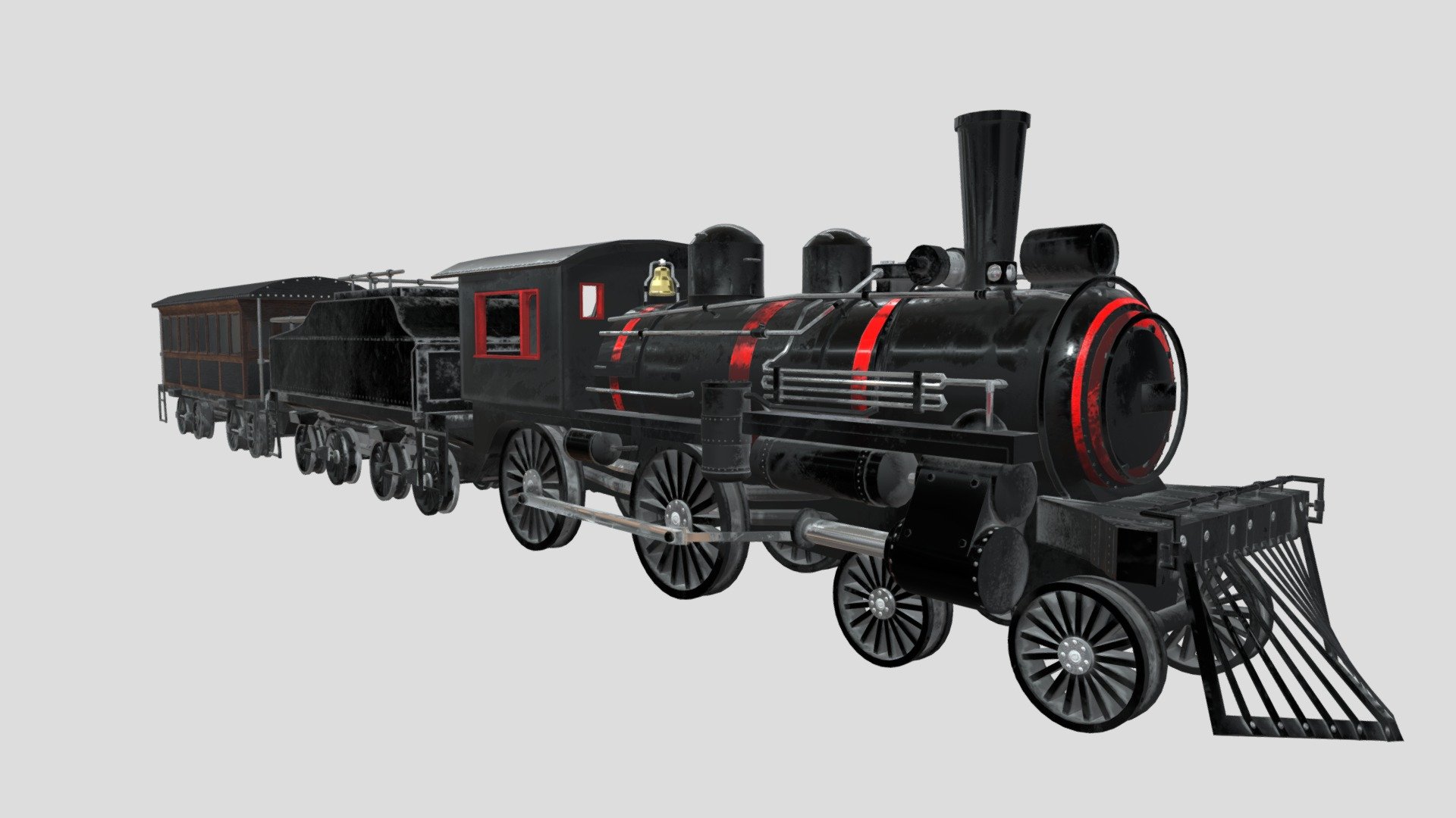Old Steam Locomotive Train
fully texture. inside and outside, includes 2 wagons low poly