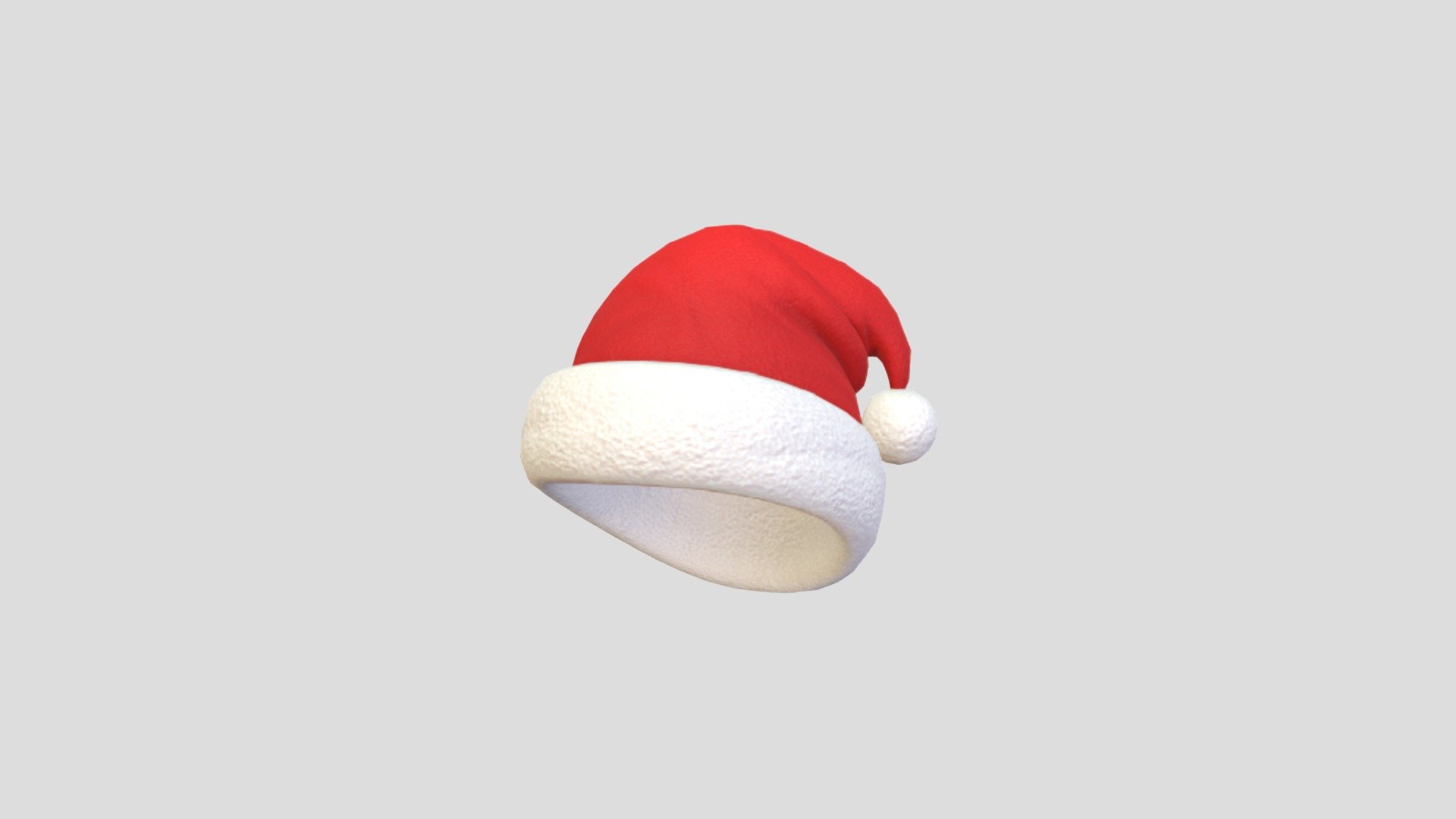 Christmas Hat 3d model.      
    


File Format      
 
- 3ds max 2021  
 
- FBX  
 
- OBJ  
    


Clean topology    

No Rig                          

Non-overlapping unwrapped UVs        
 


PNG texture               

2048x2048                


- Base Color                        

- Normal                            

- Roughness                         



1,088 polygons                          

1,139 vertexs