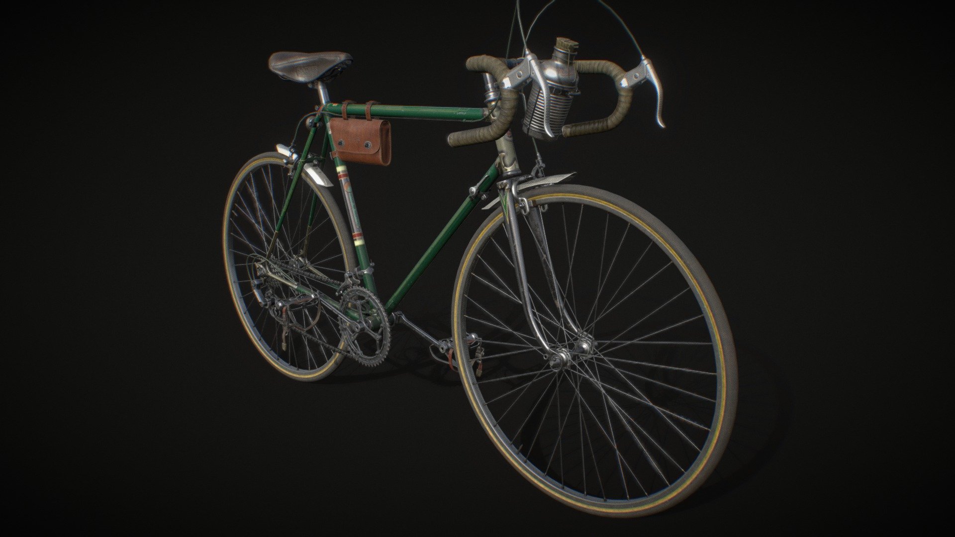 Vintage road bicycle. Made in Maya, Zbrush, textured in Substance Painter and Photoshop.