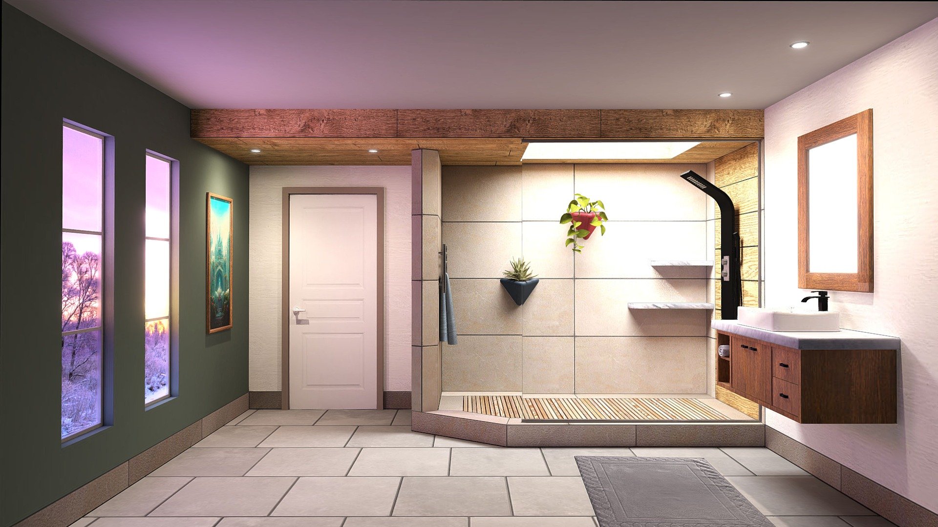 Quite pleased with this Bathroom baking.

1 x 2048 (bath) + 1 x 512 (windows) Textures 

DAE file + jpg textures

Blender 3.3.1