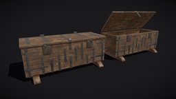 Iron Bound Chest object, storage, wooden, white, other, chest, lid, case, vintage, medieval, lock, open, worn, antique, furniture, treasure, drawer, trunk, decor, metal, old, box, iron, furnishings, chestbox, wood, pirate