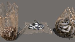 Fishing Net fish, fishing, dock, market, pile, net, ship, pirate, boat