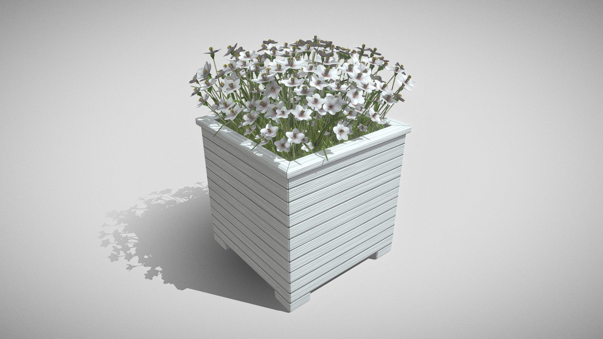 Here is a wooden plant pot with white flowers for the street.






Textures in 4k



Modeled and textured by 3DHaupt in Blender-2.8x