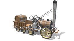 STEPHENSONS+ROCKET train-station, trains, vechile, 3d, animation, train-station-oldtrain, animasi3d