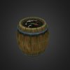 Wood Barrel Handpainted fish, barrel, koi, woodtexture, handpainted, blender, lowpoly, gameart, gameasset