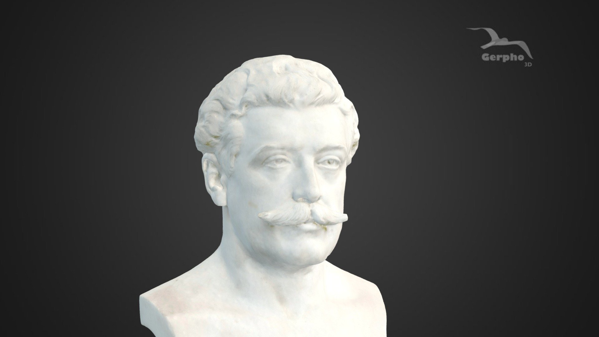 Made of beautiful white marble, this bust represents François Thevenot sculpted by Gazzeri (signature engraved on the lower rear side). It is one of the many beautiful statues in the &ldquo;Domaine Chavat