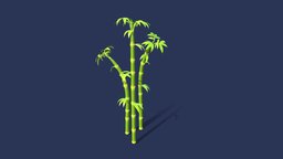 Stylized Bamboo plants, b3d, gamedev, props, marmoset, props-assets, stylizedmodel, substancepainter, blender3d