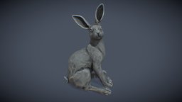 Bunny Sculpt concrete, statue, tableware, homedecor, statues, zbrush-sculpt, sculpture, backyard-props