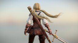 Arena of Valor - Butterfly fanart, butterfly, pbr-texturing, arenaofvalor, girl, game, blender, substance-painter, zbrush, sword, fantasy, pentastorm