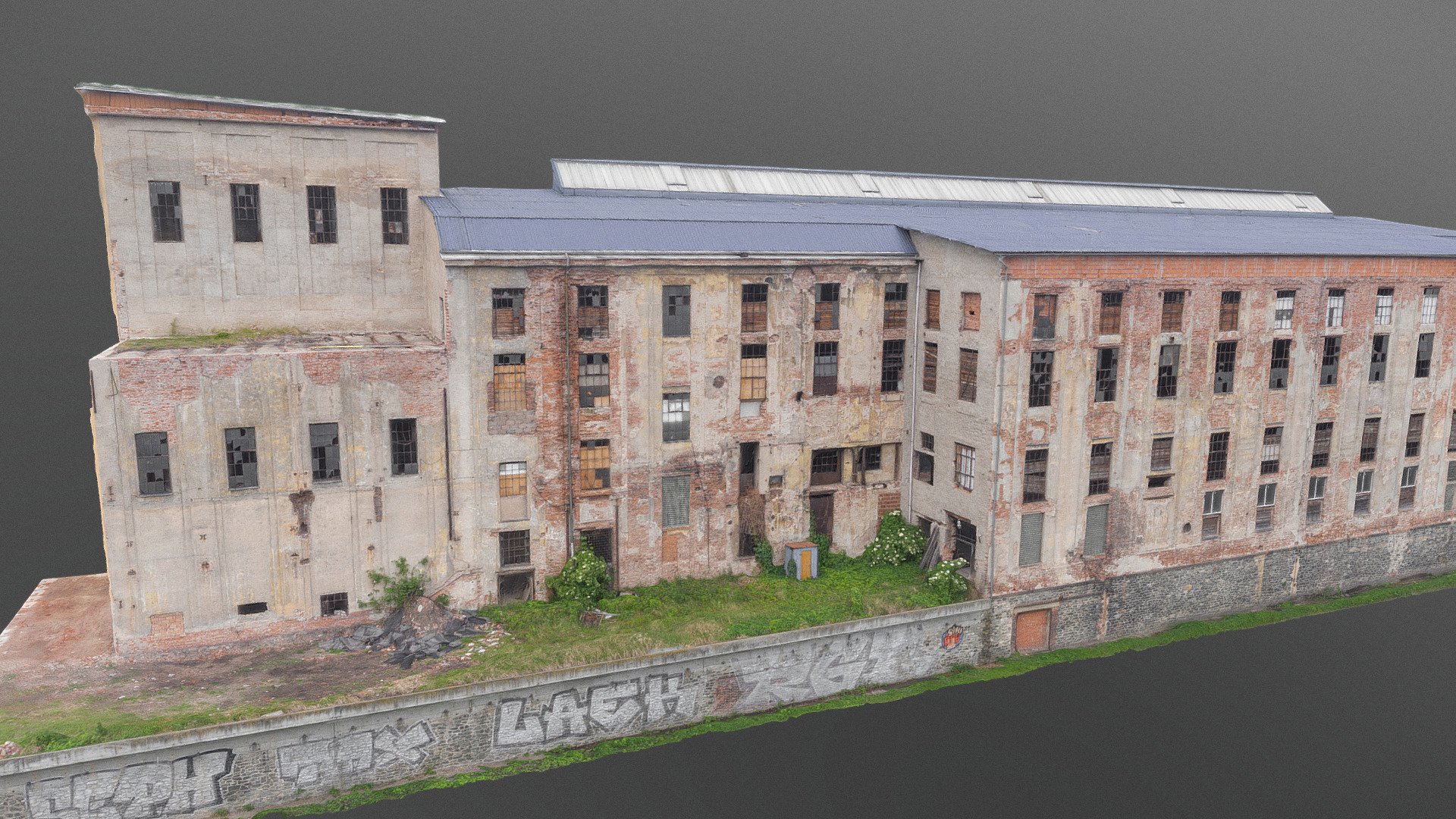 Abandoned old historic style brick wall industrial factory building

photogrammetry scan, 4x8K texture