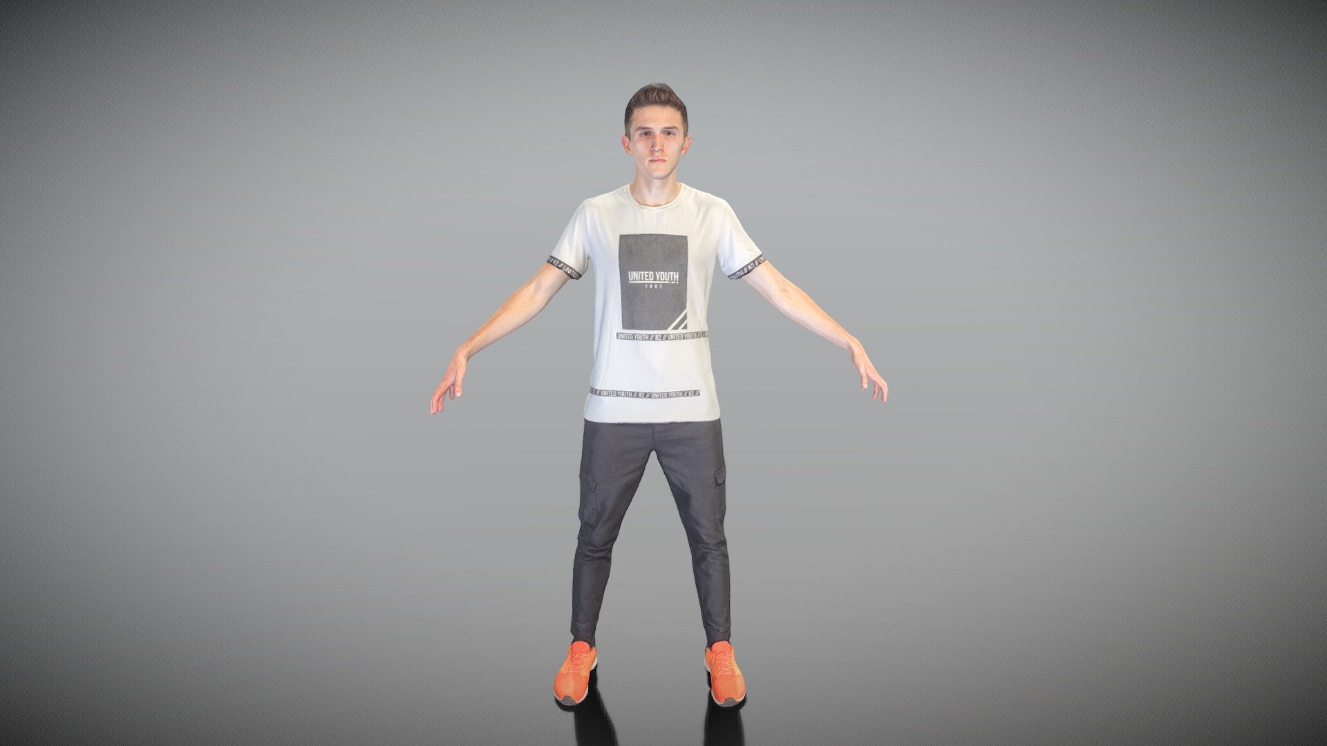 This is a true human size and detailed model of a young handsome man of Caucasian appearance dressed in casual clothes. The model is captured in the A-pose with mesh ready for rigging and animation in all most usable 3d software.

Technical specifications:




digital double scan model

low-poly model

high-poly model (.ztl tool with 5-6 subdivisions) clean and retopologized automatically via ZRemesher

fully quad topology

sufficiently clean

edge Loops based

ready for subdivision

8K texture color map

non-overlapping UV map

ready for animation

PBR textures 8K resolution: Normal, Displacement, Albedo maps

Download package includes a Cinema 4D project file with Redshift shader, OBJ, FBX, STL files, which are applicable for 3ds Max, Maya, Unreal Engine, Unity, Blender, etc. All the textures you will find in the “Tex” folder, included into the main archive.

3D EVERYTHING

Stand with Ukraine!