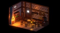 Medieval Room b3d, sketchfabweeklychallenge, blender, blender3d