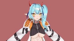  Elf Prisoner , elf, summon, flatshaded, summoning, prison, prisoner, ponytail, animegirl, -girl, vtuber, elf-woman, substancepainter, blender3d, anime, envtuber, vtuber-commission