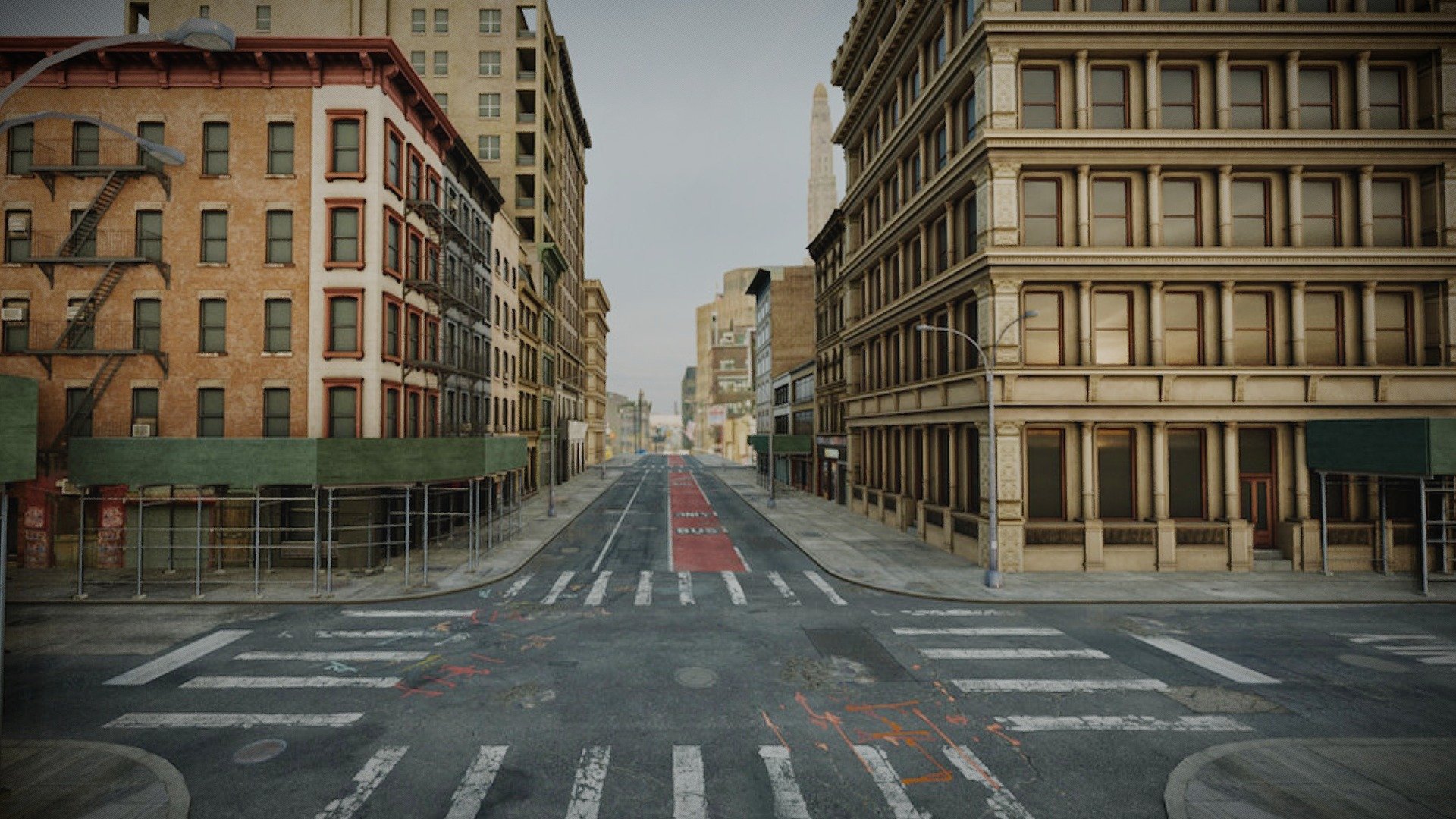 (I am doing image previews for all my paid assets for security reasons)

AVAILABLE IN FAB: https://www.fab.com/listings/1bd6518e-53cd-4108-870c-7222afeefa66

A detailed recreation of a city block in Manhattan: 358 Broadway Street. Contains 9 high quality NYC buildings and 8 lower quality background buildings.

Scene Information:




Modelled in Blender 3.3.2

Fully UV unwrapped

All materials are allocated to their respective objects.

Textures Included:




2k/3k/4k baked resolution textures

Diffuse

Roughness

Ambient Occlusion 

Opacity

Normal maps (Only for roads)

Formats:

.obj 
.blend
.fbx