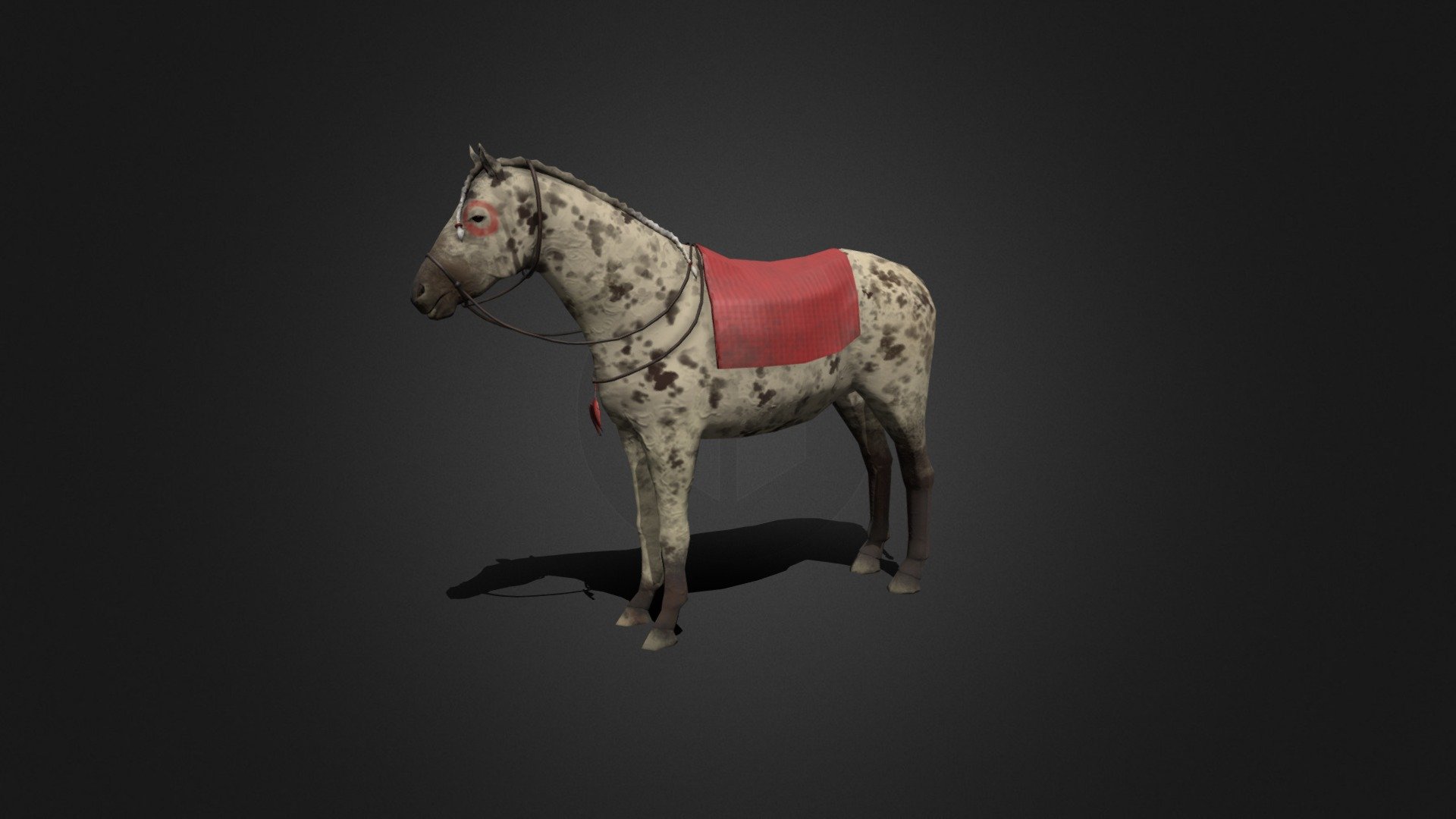 Low poly appaloosa horse with leopard pattern.