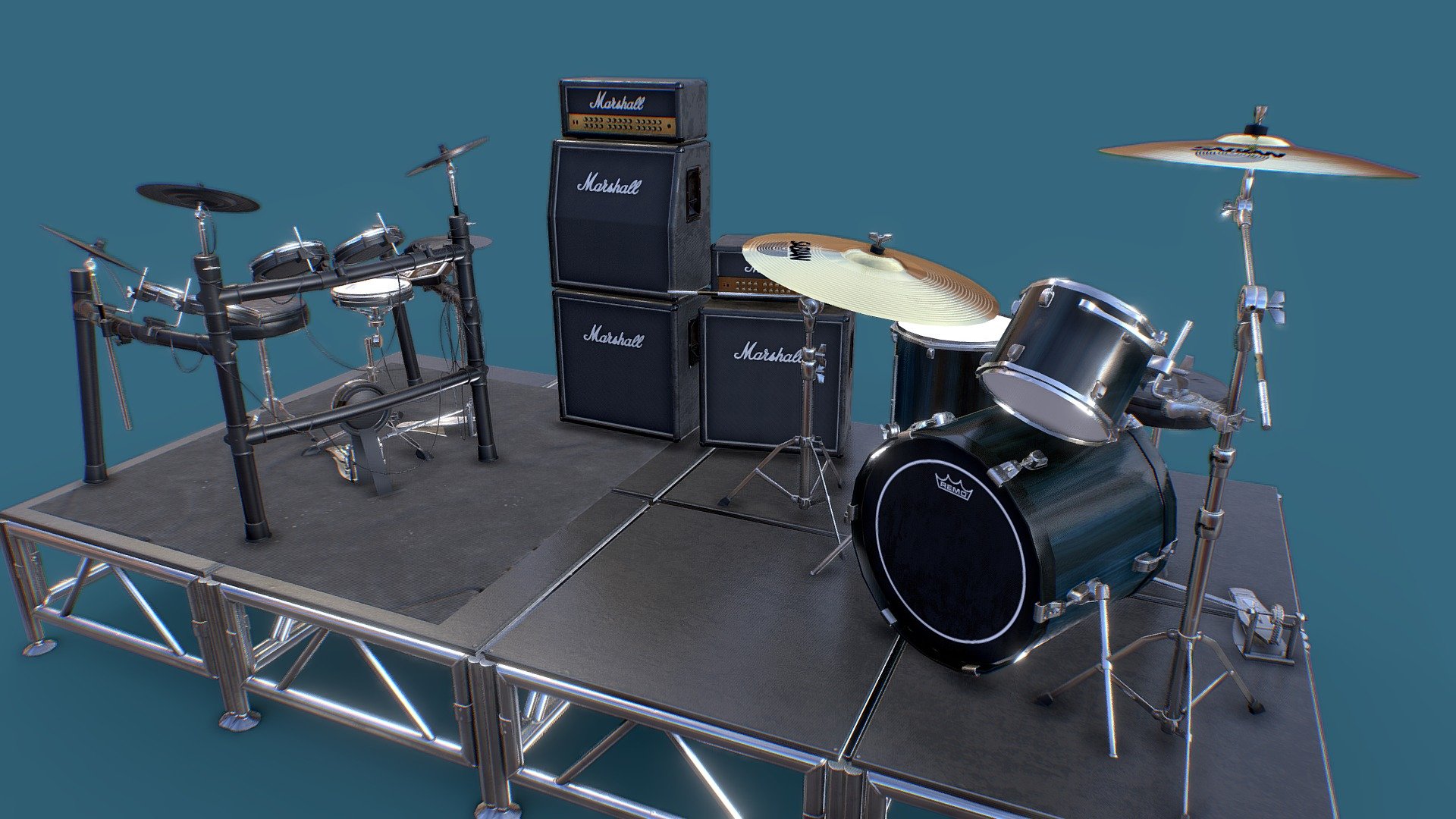 Following on from a few requests by some fellow artists, I have just plucked out a couple kits from my exisiting scenes to be made available for purchase as-they-are. here are some other bits on there for you to use too, such as basic amps and stage pieces.

Best for use as props for set dressing your scenes. Great for non-prominent focus areas.

As seen in:
https://sketchfab.com/3d-models/every-other-gig-ever-d4acca51fa73457eaf56f4cfe2026d83

i hope you enjoy them, and thank you all for your amazing support so far!!