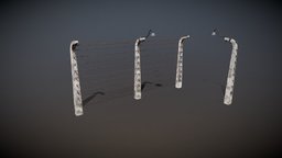 Auschwitz-Birkenau Electric Fence fence, camp, nazi, modular, gameready