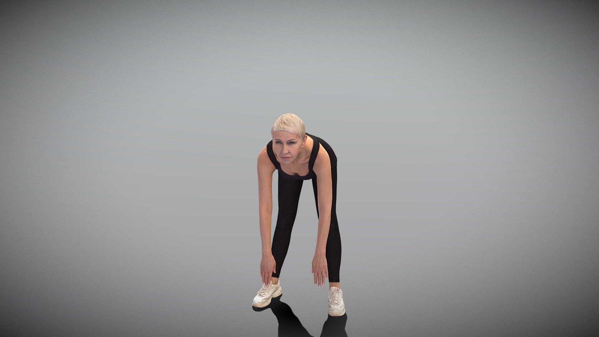 This is a true human size and detailed model of a sporty middle-aged woman of Caucasian appearance dressed in sportswear. The model is captured in casual pose to be perfectly matching various architectural and product visualizations, as a background or mid-sized character on a sports ground, gym, beach, park, VR/AR content, etc.

Technical specifications:




digital double 3d scan model

150k &amp; 30k triangles | double triangulated

high-poly model (.ztl tool with 5 subdivisions) clean and retopologized automatically via ZRemesher

sufficiently clean

PBR textures 8K resolution: Diffuse, Normal, Specular maps

non-overlapping UV map

no extra plugins are required for this model

Download package includes a Cinema 4D project file with Redshift shader, OBJ, FBX, STL files, which are applicable for 3ds Max, Maya, Unreal Engine, Unity, Blender, etc. All the textures you will find in the “Tex” folder, included into the main archive.

3D EVERYTHING

Stand with Ukraine!