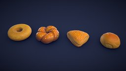 Stylized Bakery Products - Low poly food, breakfast, soft, supermarket, stylised, bread, props, ker, bakery, foods, sesame, bagel, bagels, stilized, baker, props-assets, stilised, breads, fortnite, food-and-drink, breadroll, cartoon, gameasset, stylized, shop, download, gameready, bakery-products, bakeryshop, bread-loaf, bakery-goods, lye, milk-bread