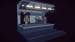 London Underground Metro Station london, underground, metro, station, blockbench, londoncity, minecraft, lowpoly, pixelart, noai