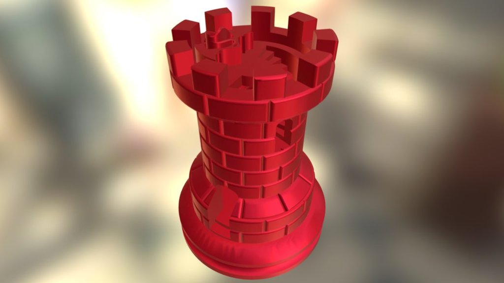 This turned out to be a great tower to add the Batman/Superman image to.  This Rook is faster than a speeding bullet.  The spiral staircase is amazing. Try going inside and climb the stairway to the top.
