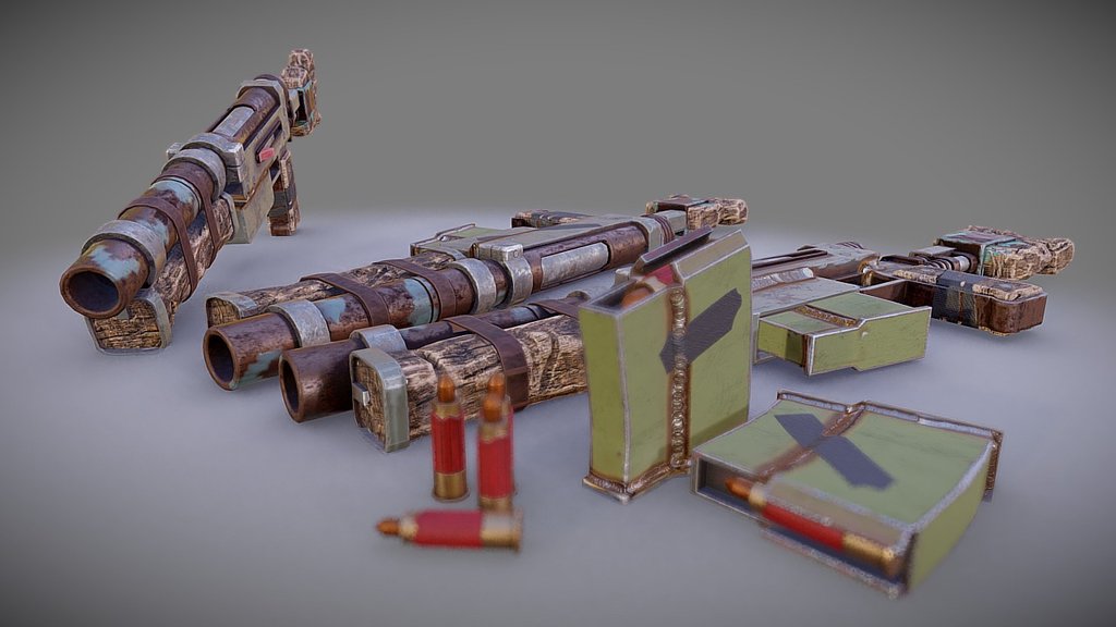 ** This colorful and agile weapon might look cute in some way. But I warn you not to stand close to it&hellip; or far away. This gun shoots a 308 round and also a few leadballs, with some engineering magic it's made possible to shoot both shotgun and 308 rounds at the same time! 

Man what is science useful, only if they had this weapon in &ldquo;The Walking Dead