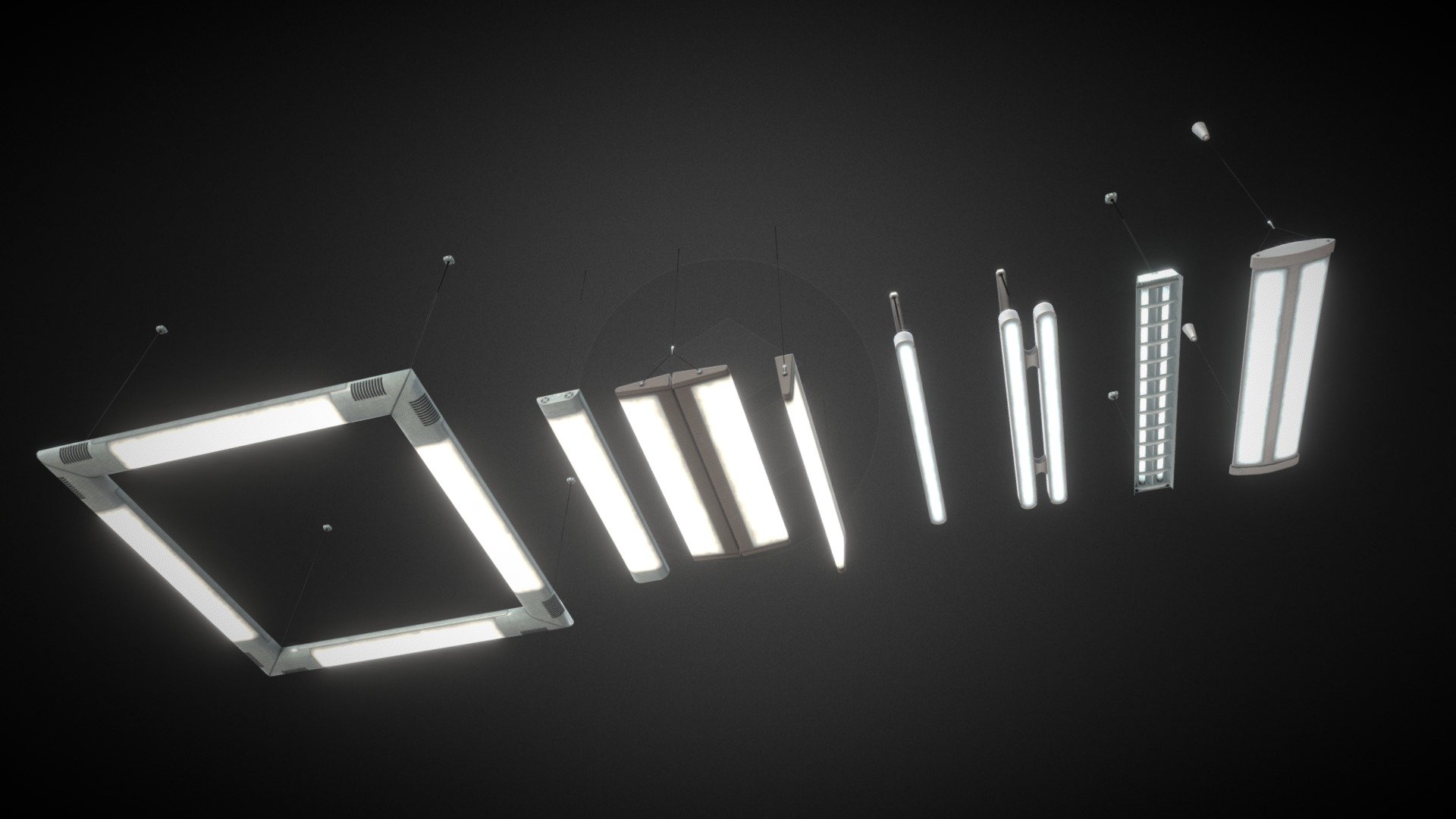 Office Ceiling Lamps Set 1 for any genre of games. They use the same 2048x2048 texture (tga).

Screenshorts made in Unity5.