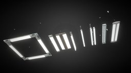 Office Ceiling Lamps - Set 1 office, assets, pack, lamps, props, realistic, low-poli, lighting, game, light