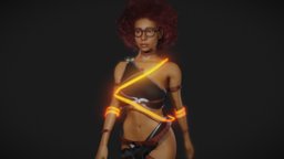 cyberpunk/steampunk girl warrior, ninja, , woman, catwalk, girlcharacter, girl, female, saurai