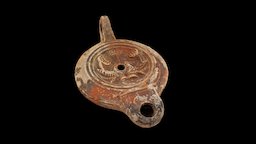 Roman Oil Lamp lamp, fish, roman, neptune, trident, roman-art, oil-lamp, agisoft, photoscan, light