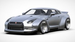 Nissan GT-R bunny, vehicles, nissan, cg, cars, japan, sports, sportcar, gt, fast, metalic, metal, drift, coupe, rocket, gtr, gary, jdm, tuned, sports-car, sport-car, sportscars, nissan-gtr, 3d, blender, vehicle, design, car, blue, interior, rocket-bunny