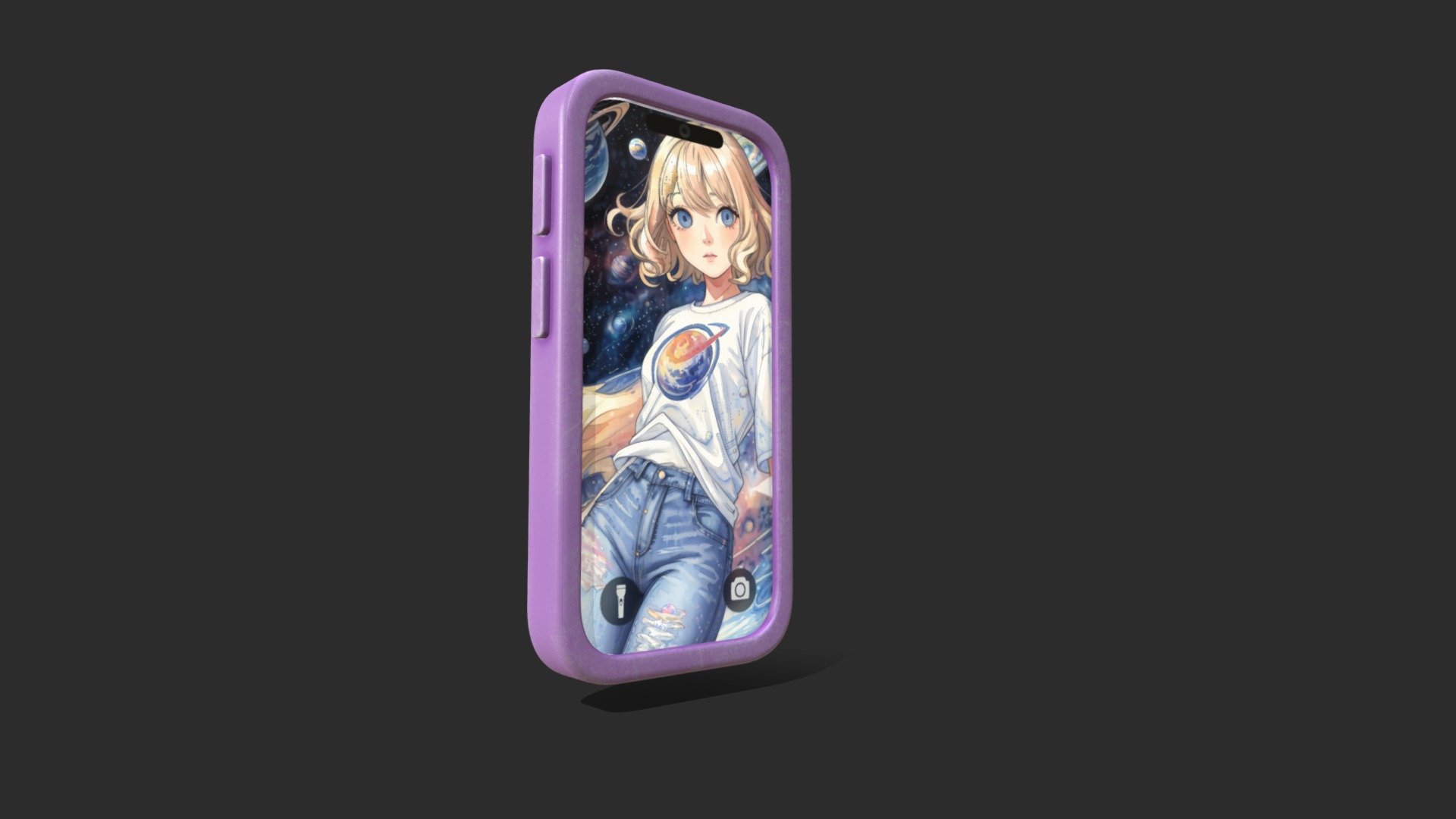 Cute cellphone with pulple case, Toon style, mid poly level, no branded.
-2 materials body/screen. 4K both textures, (PBR Roughness metallic) Ready for Realtime or Video production. Enjoy it!