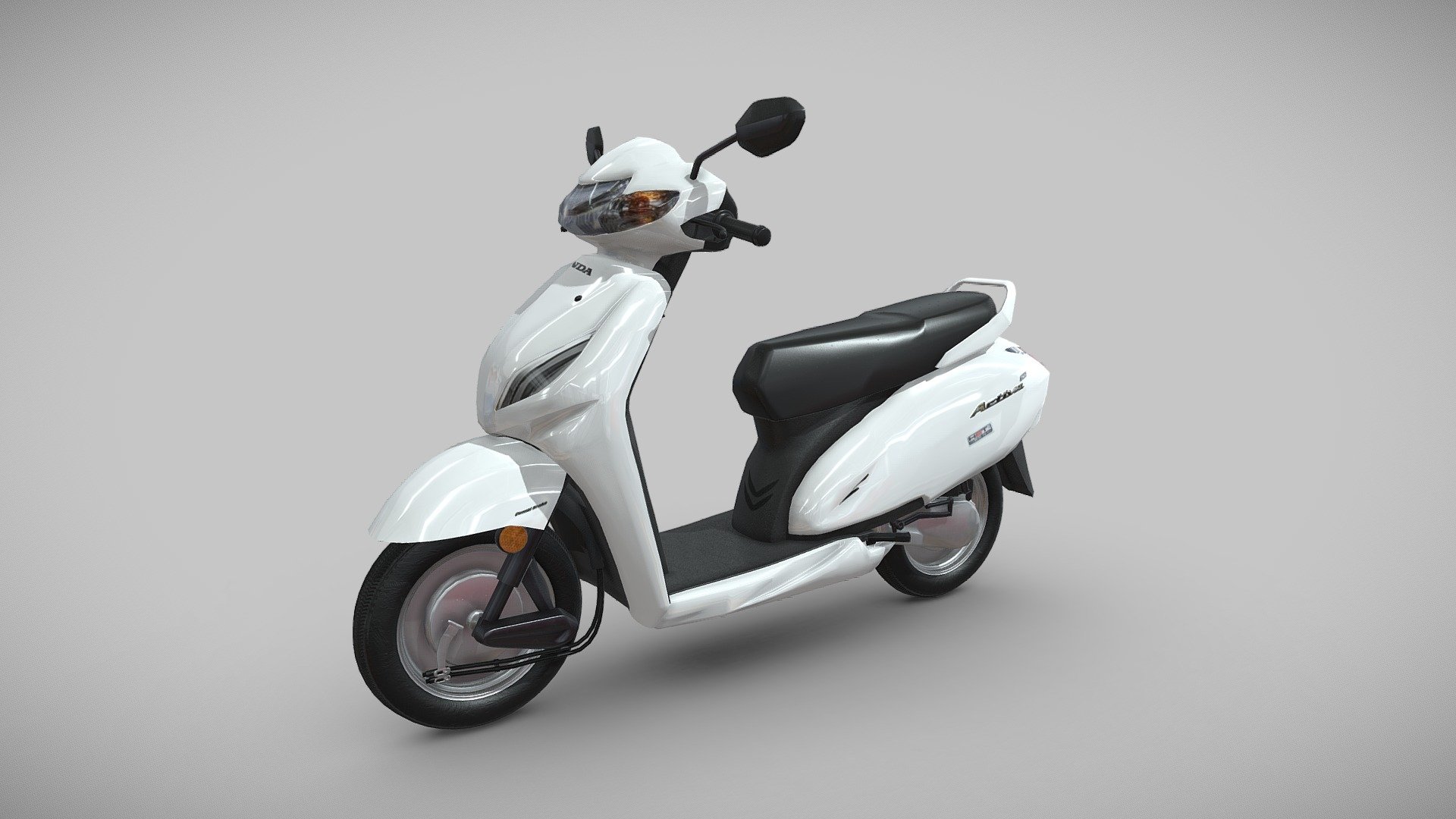 This is Honda Activa Scooter 3d Model.

The model was created in Maya 2018, rendered with Substance painter, Clean topology based on quads. Detailed High quality model.

All Materials in this pack are provide with all named.

Model Type: Polygonal
Polygons: 12,906
Vertices: 13,737
Formats available: Maya ASCII 2018, Maya Binary 2018, FBX , OBJ
Textures: Color, Normal, Height, Metallic, Roughness and Opacity maps
Texture Resolution: 4096 x 4096 pixels

If the price is not suitable for you can contact me and discuss the price.

Please don't forget to rate the model.

Hope you like it!

Thank You.
