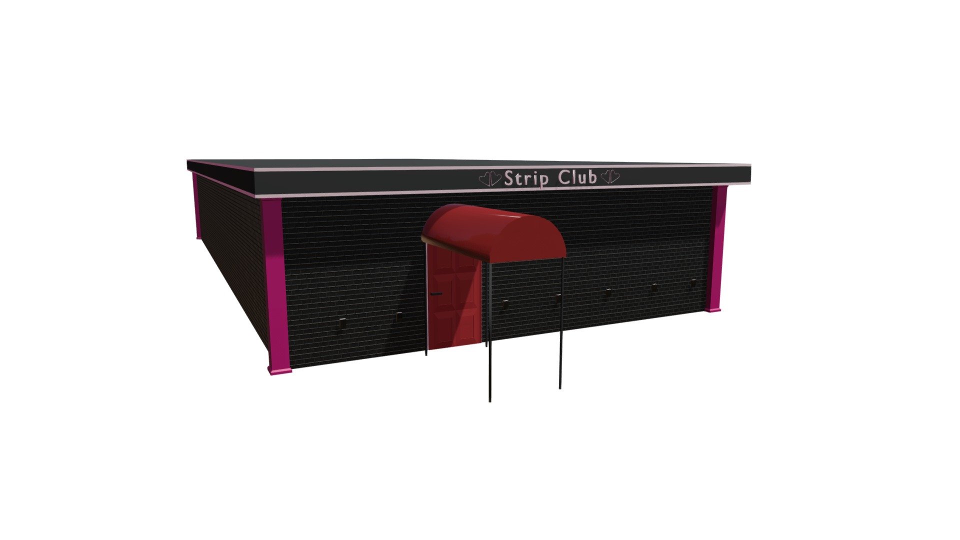 3D model of Strip club Exterior

Made in Blender.

Textures and materials included

Every Object is UV-unwrapped

There is no nudity in this model



A strip club is a venue where strippers provide adult entertainment, predominantly in the form of striptease or other erotic dances. Strip clubs typically adopt a nightclub or bar style, and can also adopt a theatre or cabaret-style.