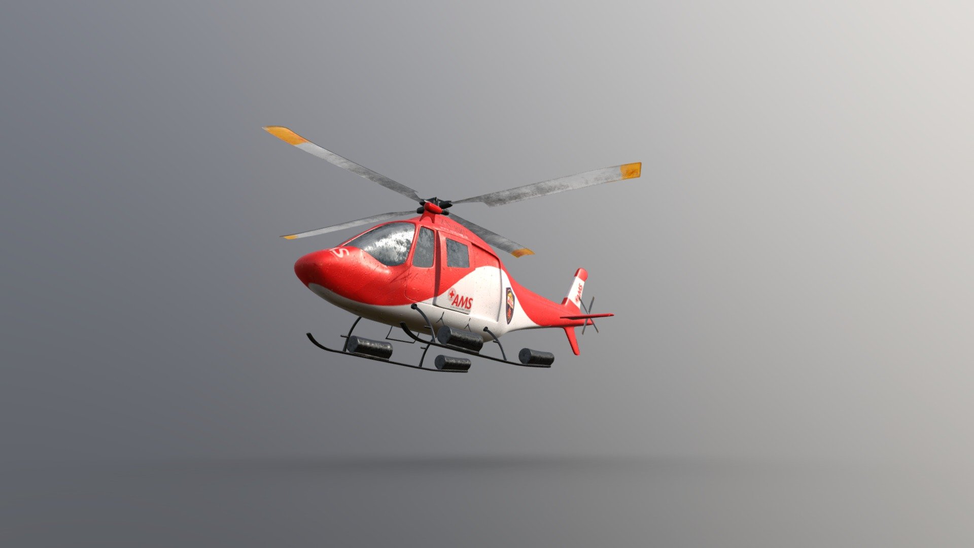 A copy of an Australian red cross helicopter