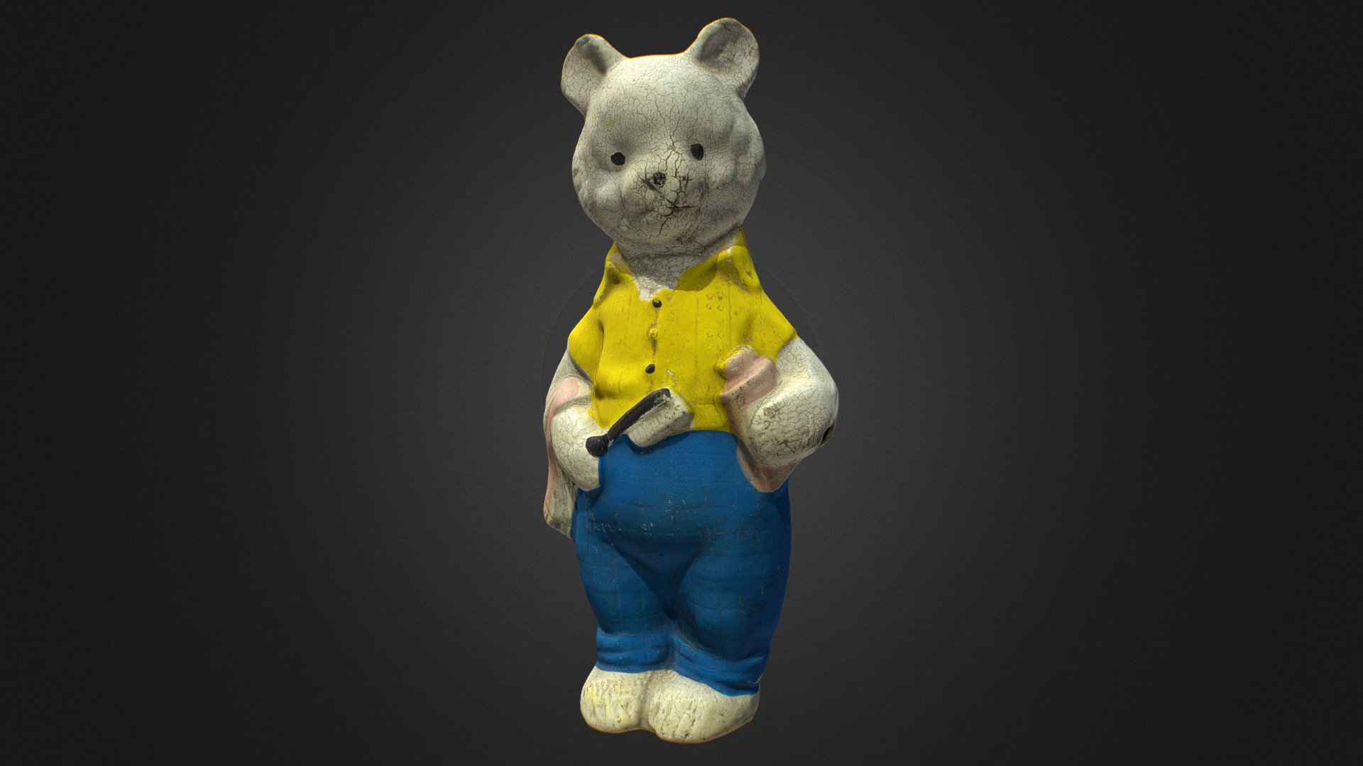 Old USSR Soviet Rubber Toy Bear Scan High Poly

Including OBJ formats and texture (8192x8192) JPG

Polygons: 101000 Vertices: 50502