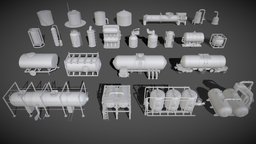 Industrial Tanks - part - 2 - 25 pieces tower, power, gas, oil, nuclear, platform, heavy, electrical, boiler, petrol, chemical, fuel, derrick, tank, pipeline, refinery, drawworks, factory, construction, industrial