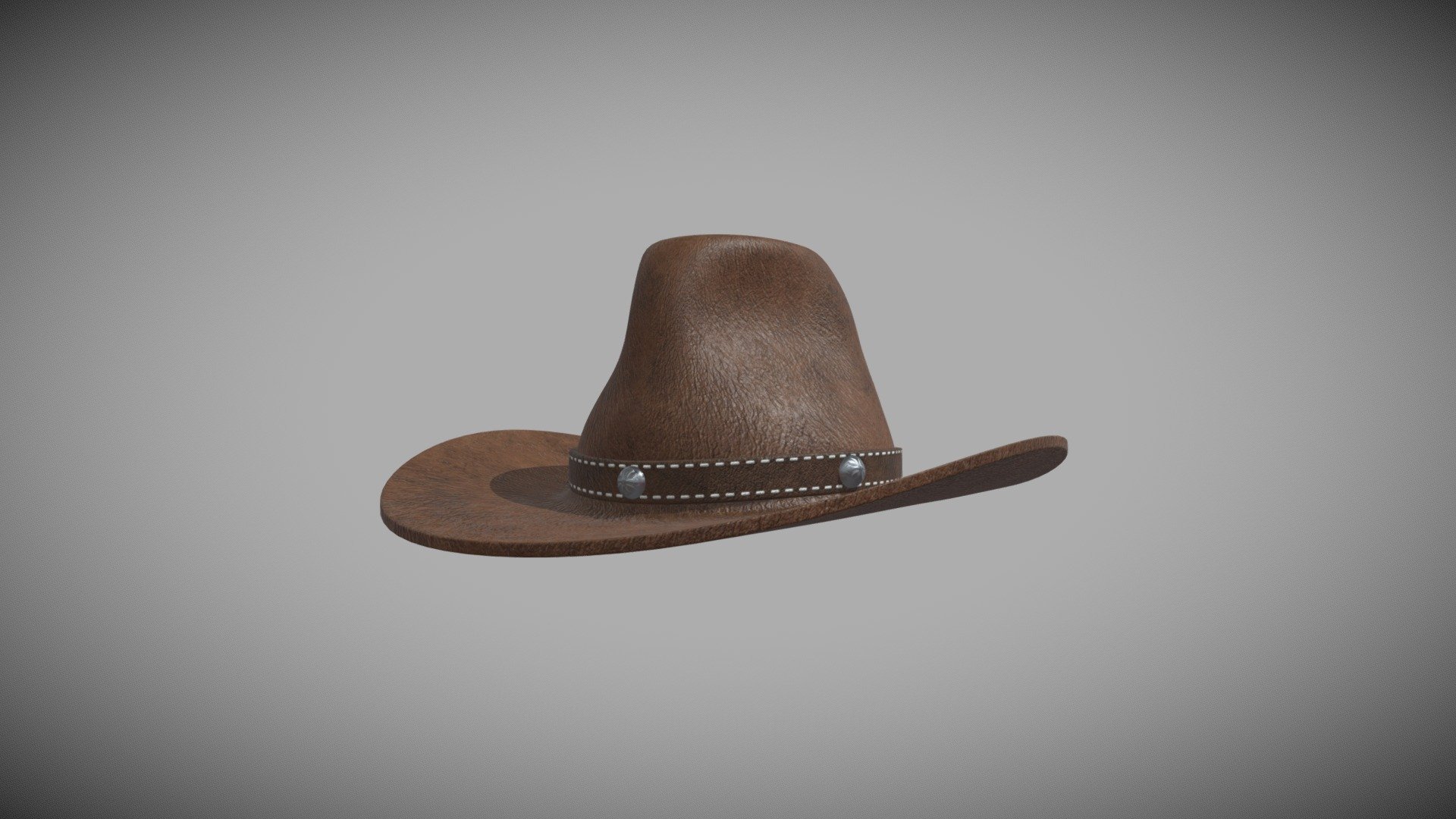 cowboy hat model done in maya and textured in substance painter