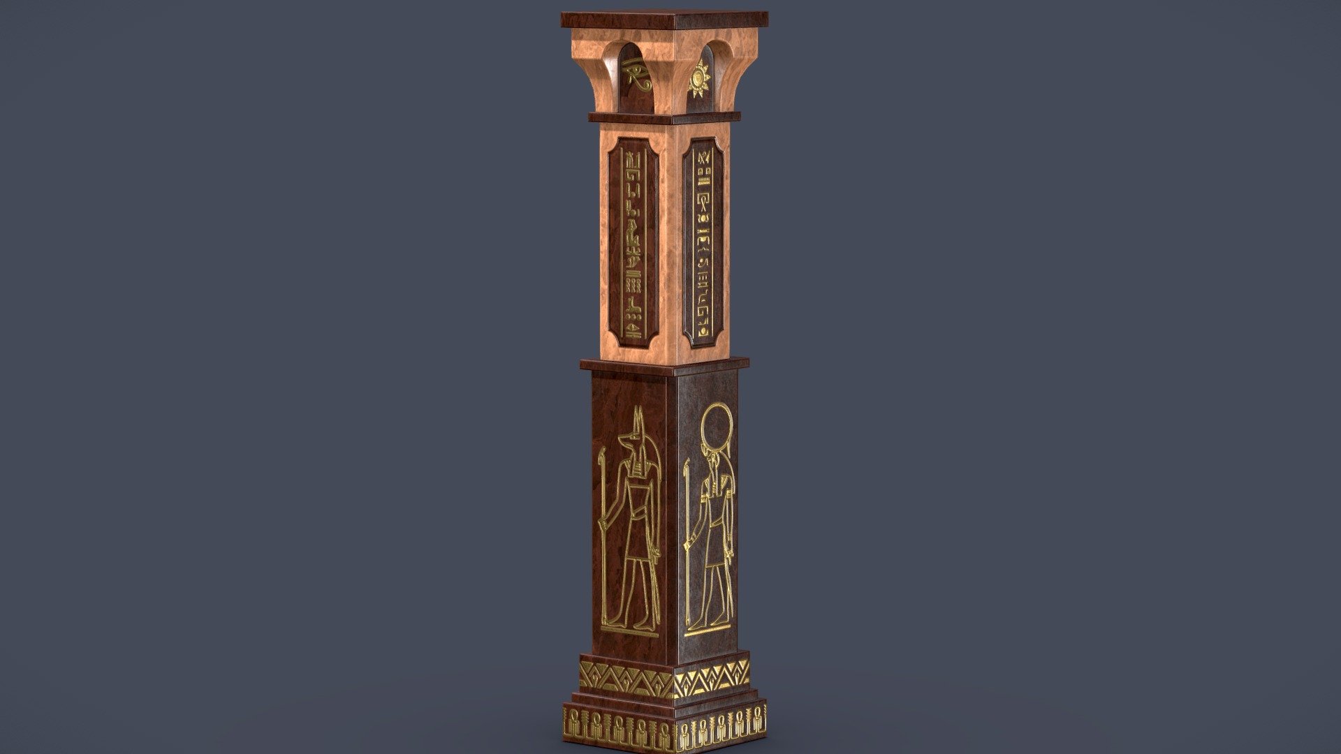 Low Poly Egyptian Column Fantasy Style is perfect for your project in Fantasy style or other projects.

This model was created in 3ds Max 2022 and textured in Substance Painter

This model was tested in Unity 2021.3.23f1 and Unreal Engine 5.

The model is ideal for games. Easily editable.

The archive includes 2 sets(for Unreal Engine and Unity) with the extensions: .max, .fbx(for Unreal Engine), .fbx(for Unity), textures.

The model includes:

-height: 500cm

-width: 100cm

-Polys: 294

-Tris: 588

-Verts: 352

-1 material

-1 mesh

-UV mapping: 1

-Textures resolution: 2k and 4k, PNG format

-PBR texture maps for Unity: Albedo, Metallic, Normal, Roughness, Ambient Occlusion.

-PBR texture maps for Unreal Engine: BaseColor, Normal, ORM.

For more information about my professional skills, please follow the link: https://www.artstation.com/irisha