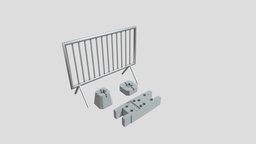 Barrier and Concrete blocks blocks, road, concrete, barrier, metal, plot, construction-site, roadworks, streets, street, construction, barrier-concrete