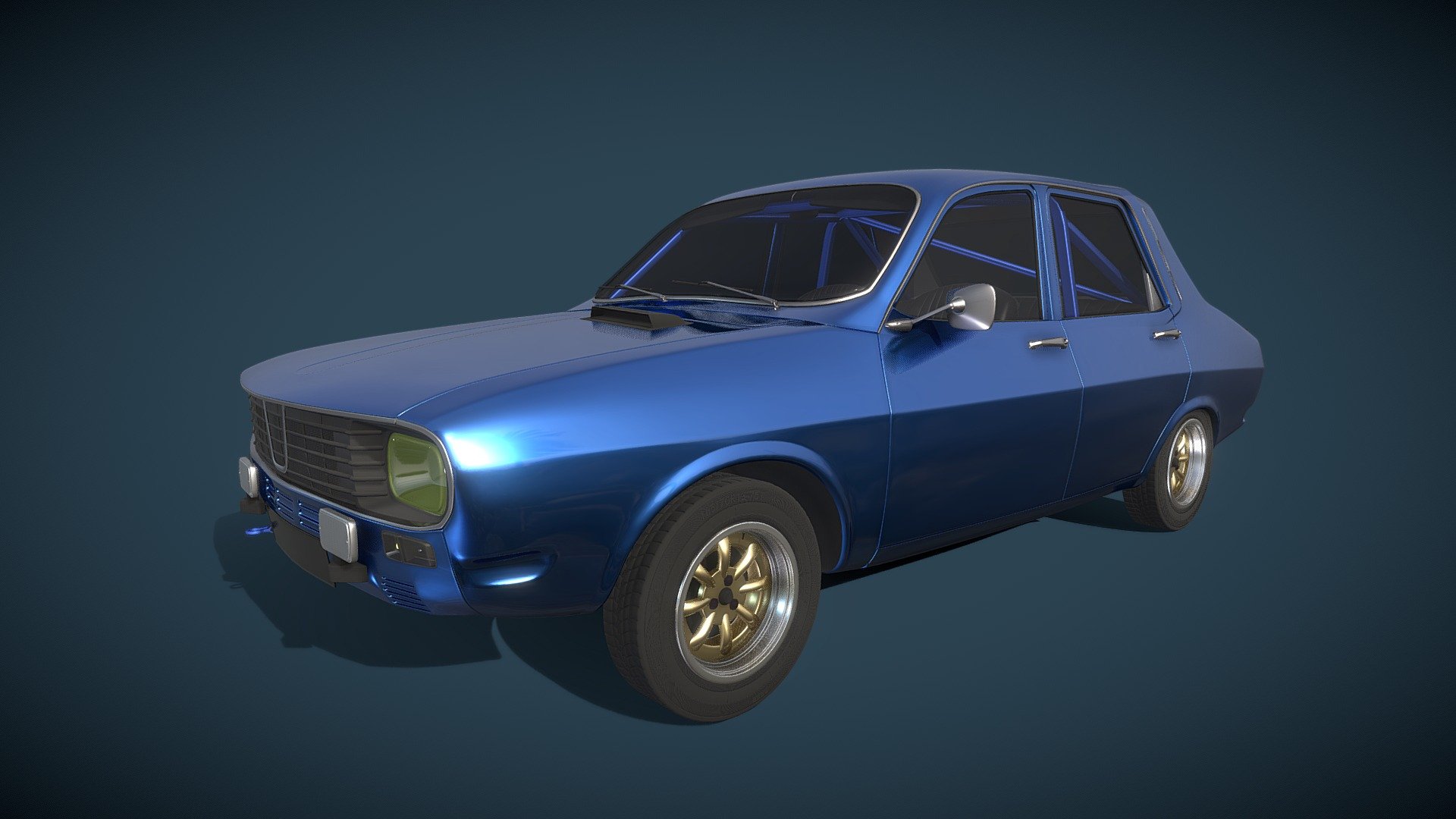 Rally Car Renault12/Dacia 1300 HighPoly Model, UVs, no textures