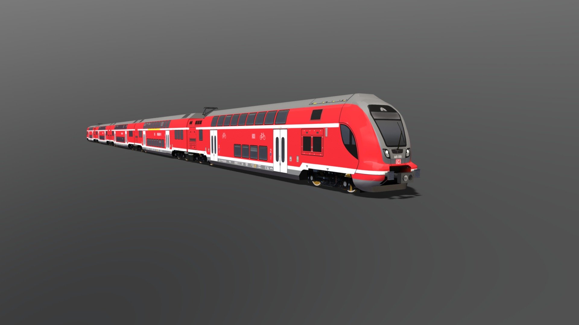 This is the DB variant of the updated TWINDEXX set. Various fixes has been implemented, such as detailing on windows, update on gearset mapping, overall color correction (-10 on both saturation and lightness over DB official color set), and fixed door colors.

Set is based on Main-Spessart-Express. Minor simplifications on decals has been made to keep textures relatively optimized for the game it was made for.

Asset itself is made for Steam Workshop of a video game, Cities: Skylines.