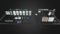 Pharmacy or drugstore kitbash pills, store, shelves, pharmacy, drugs, 3d-asset, drugstore, noai