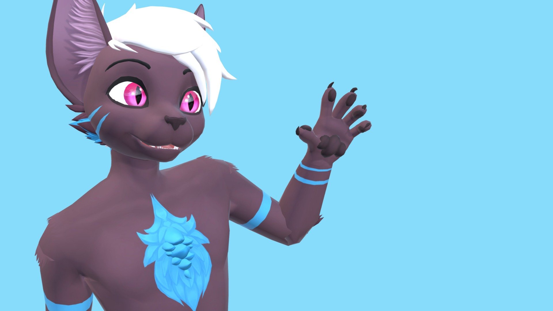 VRChat avatar of MeepsAlot’s fursona, Meeps!! ::D 

Overhauled Meeps' VRChat Avatar! Added a couple of outfits, hypno eyes, and other bits and bobs! I've decided to keep the older version up since it's the first avatar I ever made and I figured it would be nice to look back and see the difference one year makes!

VRCSDK3 Support, Full Body Tracking Support, 4 Custom Gesture Expressions, Tail Wag Toggle (Puppet Controls), 2 Full Outfit Toggles with Independent and Dependent toggles, Hypno Eyes, Vtuber Support, Additional Vtuber Shapekeys

Commission Info https://nyxumnightshade.carrd.co/