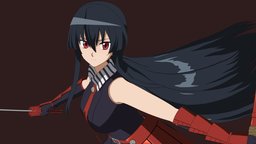 Akame anime3d, akame-ga-kill, girl, cartoon, anime, noai