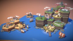 POLYGON Minis - Fantasy Pack - Hex Preview trees, scene, mini, castle, cute, studios, hex, island, synty, game, mobile, pirate