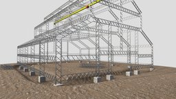Warehouse Building Construction Site terrain, warehouse, blueprints, game-asset, construction-site, free-model, escavation, under-construction, building, construction, contractor-construction
