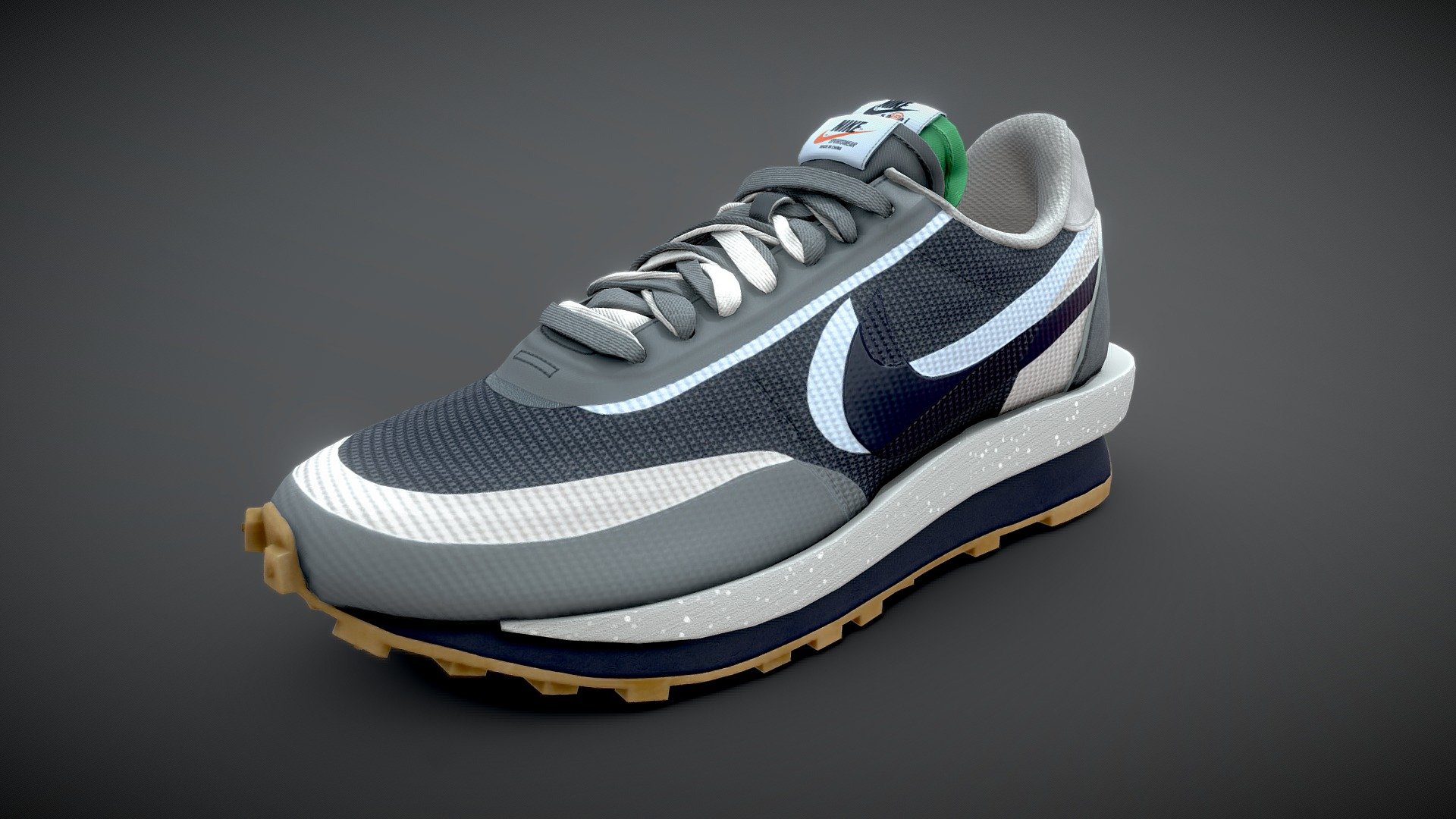 Nike CLOT Sacai, modeled using ZBrush and Maya, textured using Substance Painter.